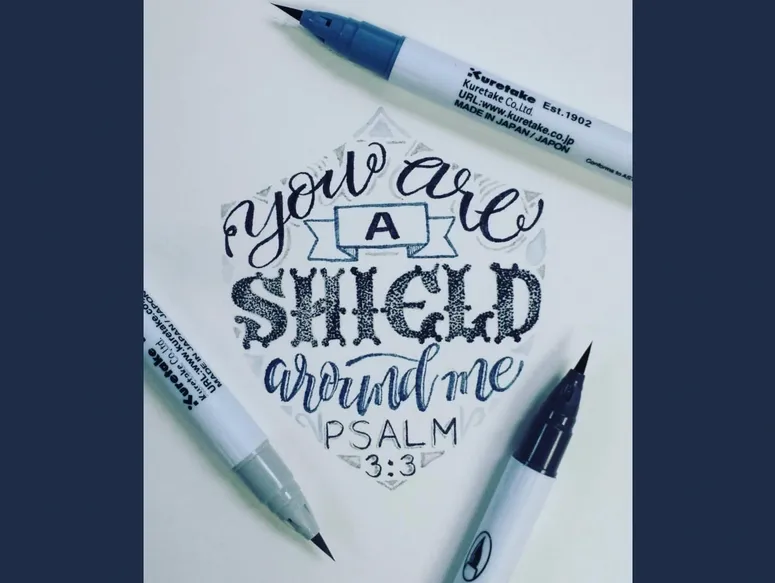 Hand lettering with markers